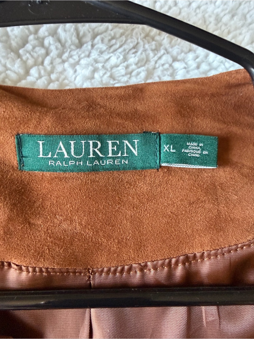 Lauren Ralph Lauren Suede Shoulder Bag in Cognac Brown